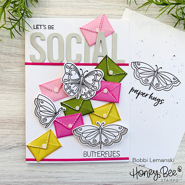 Download Let S Be Social Butterflies And Send Paper Hugs Honey Bee Stamps