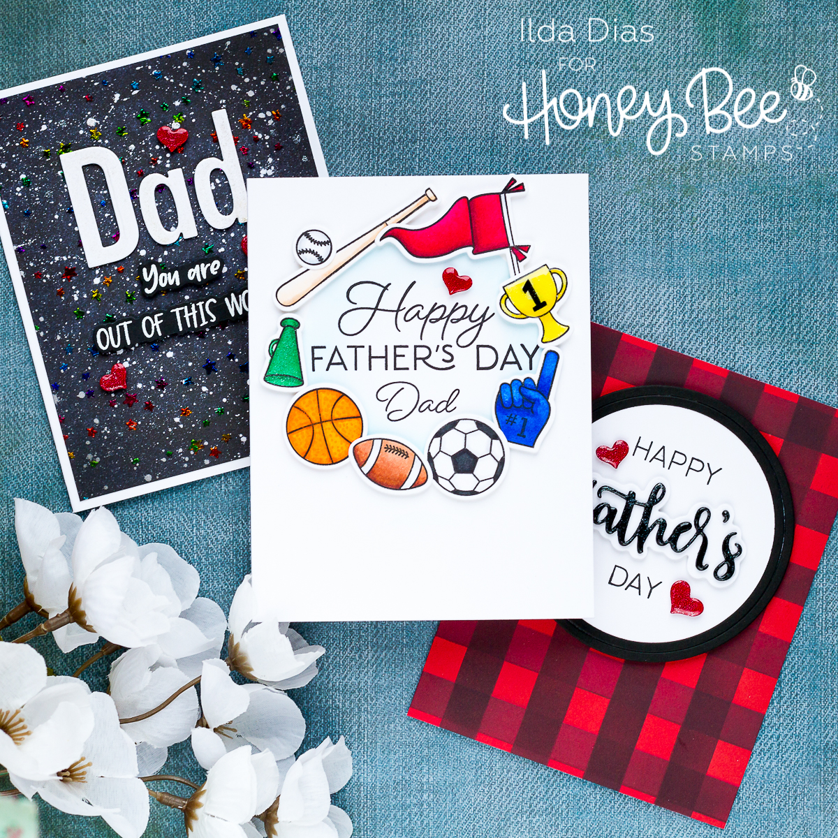 Simple, Father's Day Cards, Stencils, Honey Bee Stamps, Ink Blending, stamps, dies, card making, stamping, ilovedoingallthingscrafty, handmade card, how to,