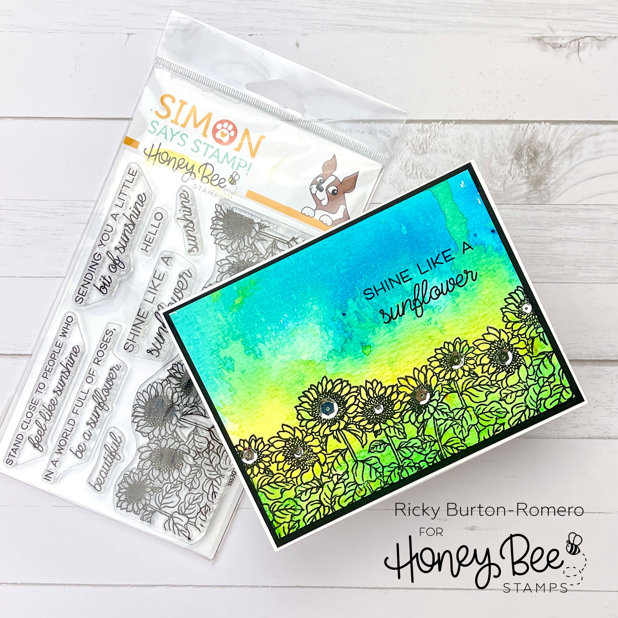 Simon Says Stamp STAMPtember Exclusive Be A Sunflower Honey Bee Stamps