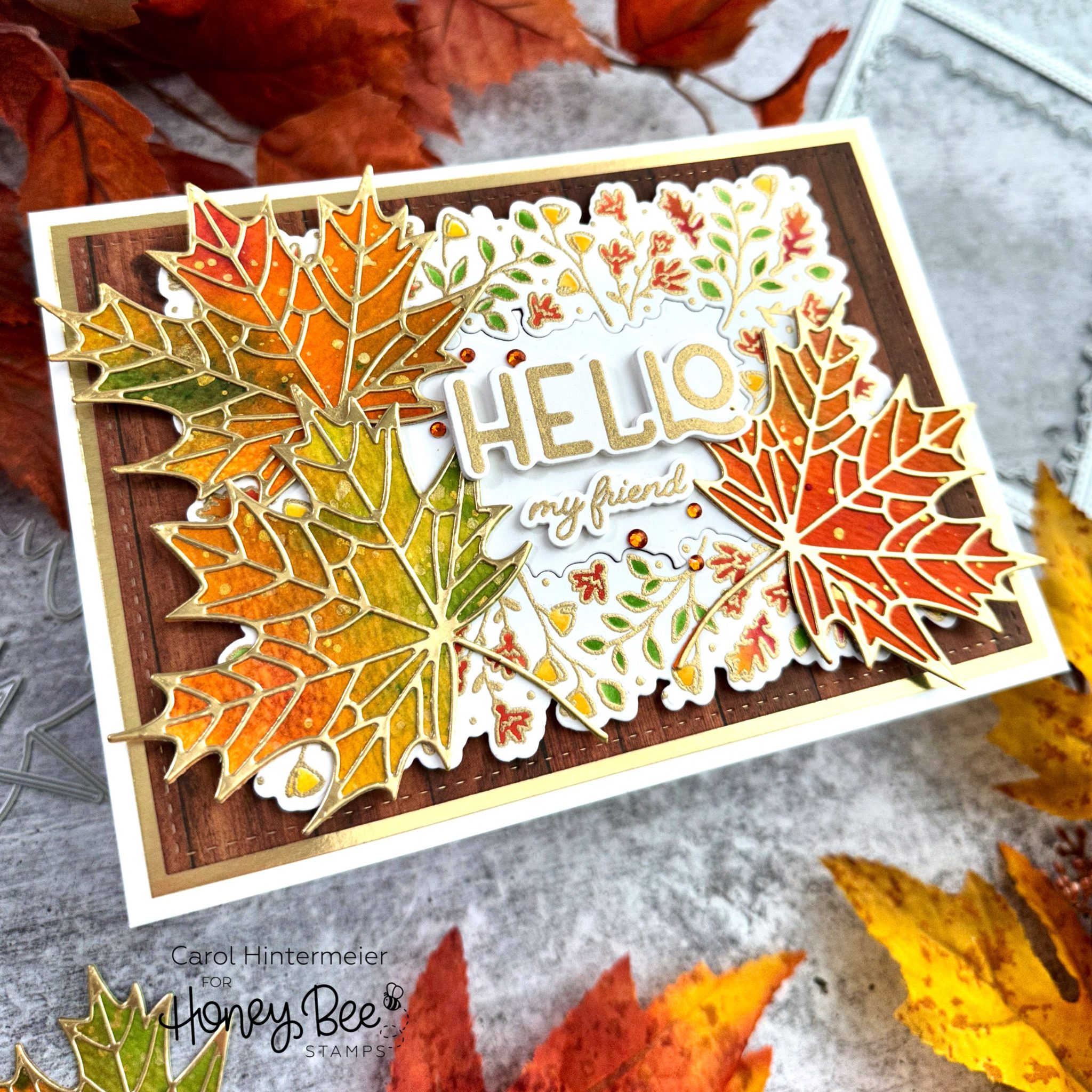 Hello, My Friend – Fall Foliage Frame : Honey Bee Stamps