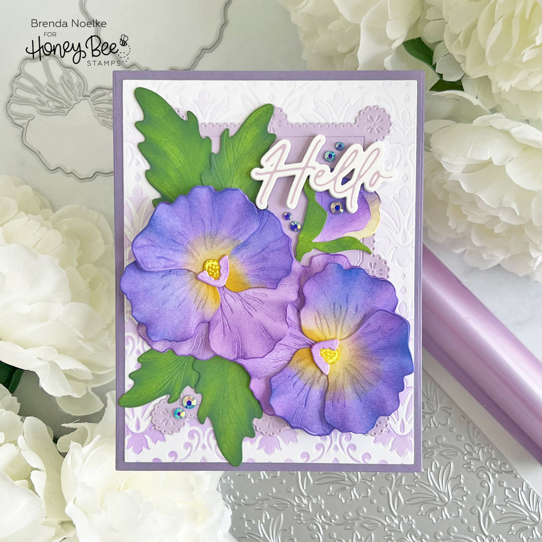 Hello Card – Lovely Layers: Pansy : Honey Bee Stamps