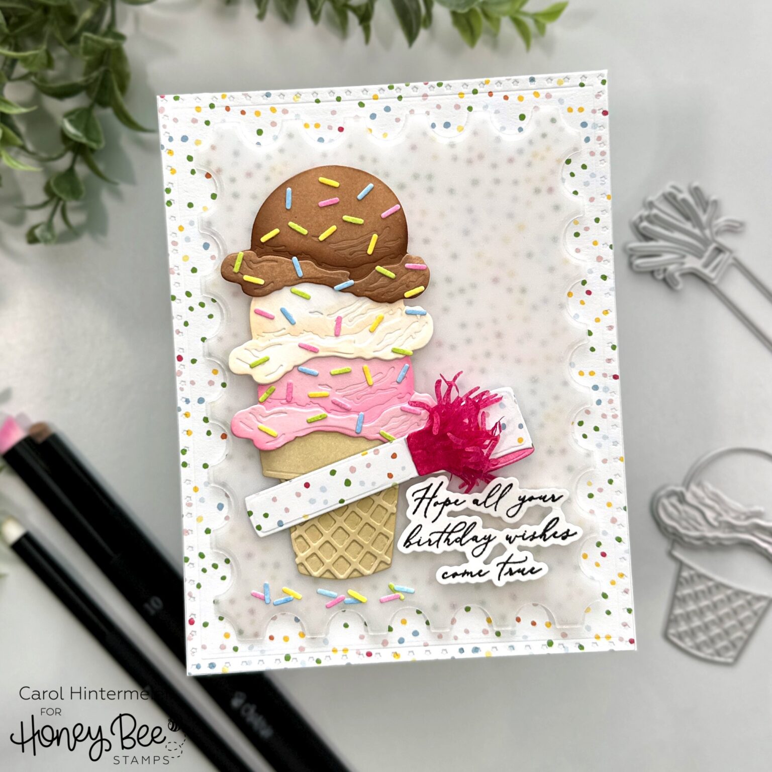 Sweetest Birthday Card with Lovely Layers: Cupcakes & More : Honey Bee ...